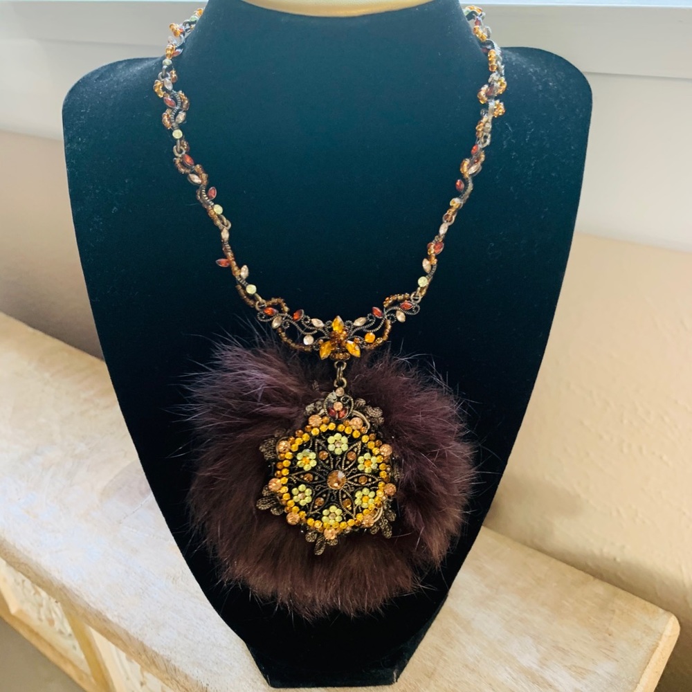 Vintage VCLM Necklace with Fox Fur